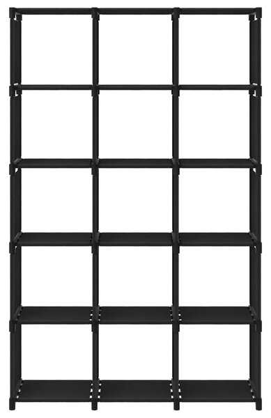 15-Cube Display Shelf Black 103x30x175.5 cm Fabric