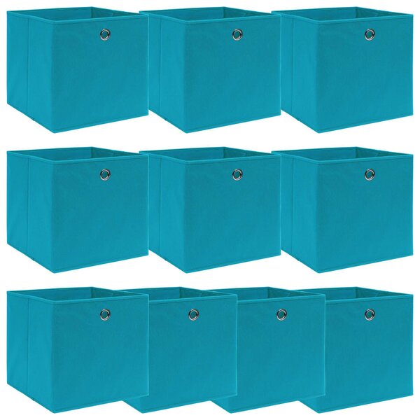 Storage Boxes 10 pcs Baby Blue 32x32x32 cm Fabric