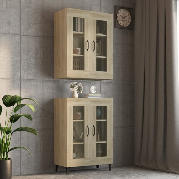 Hanging Wall Cabinet Sonoma Oak 69.5x34x90 cm