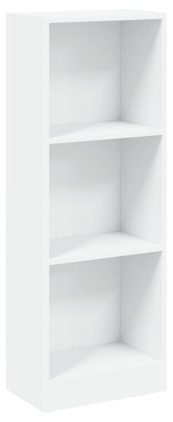 3-Tier Book Cabinet White 40x24x109 cm Engineered Wood