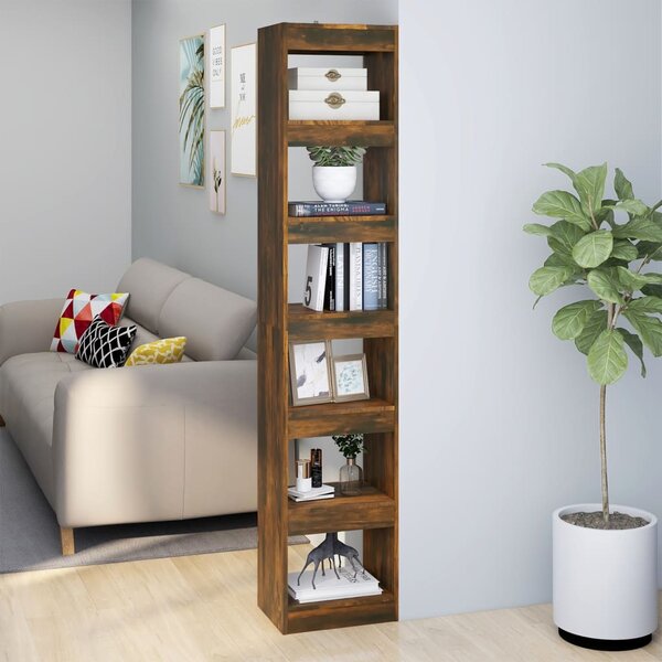 Book Cabinet/Room Divider Smoked Oak 40x30x198 cm