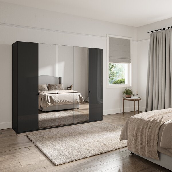 Kahla 2.5m 5 Door Wardrobe Graphite (Grey)