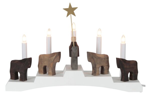 Star Trading Staffans fålar advent candle 5 lamps White