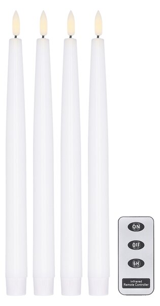 Scandi Essentials Bright LED-candle 28.5 cm 4-pack with remote control White