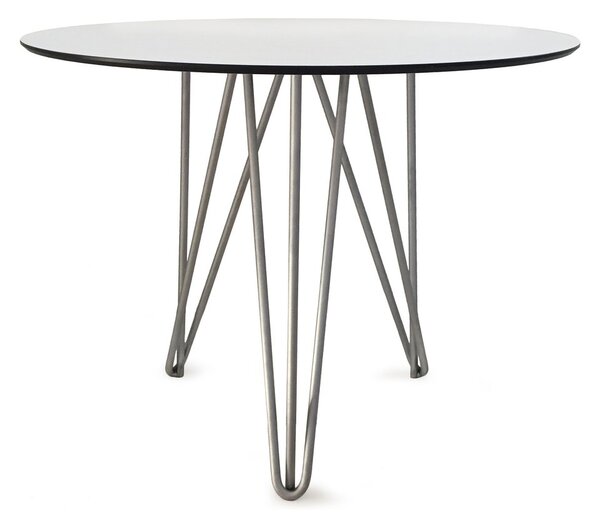 Grythyttan Stålmöbler High Tech table, ø90 cm White-hot-dip galvanized stand