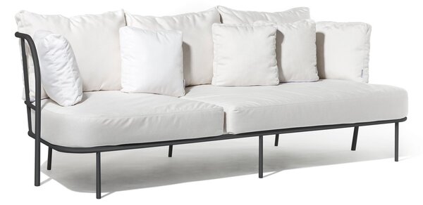 Skargaarden Saltö sofa Sunbrella silver grey, charcoal grey aluminium frame