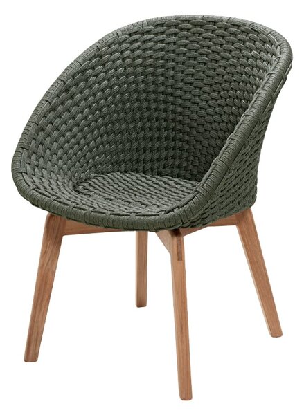 Cane-line Peacock chair soft rope Dark green, teak