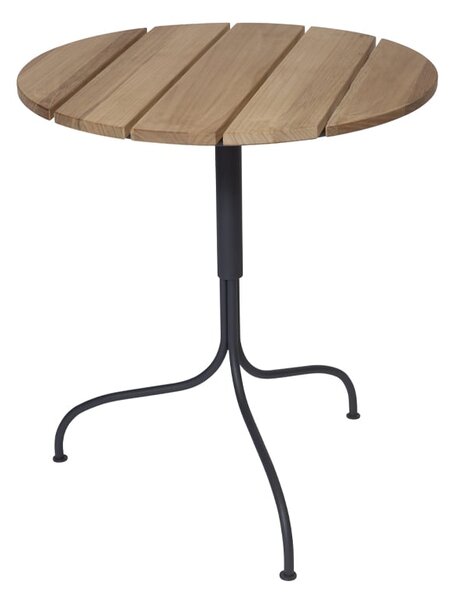 Grythyttan Stålmöbler Akleja table Ø65cm Teak-dark grey stand