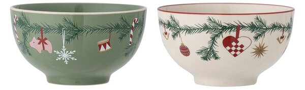 Bloomingville Yule bowl 2-pack Green