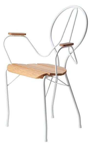 Gärsnäs Pia armchair White lacquered steel frame-oiled oak