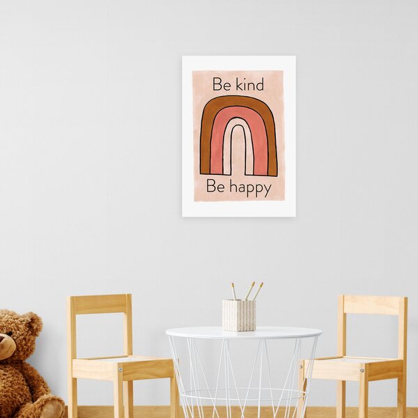 Be Kind Be Happy Print Pink