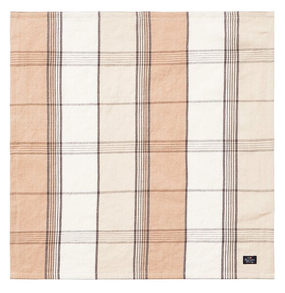 Lexington Checked Linen/Cotton fabric napkin 50x50 cm Beige