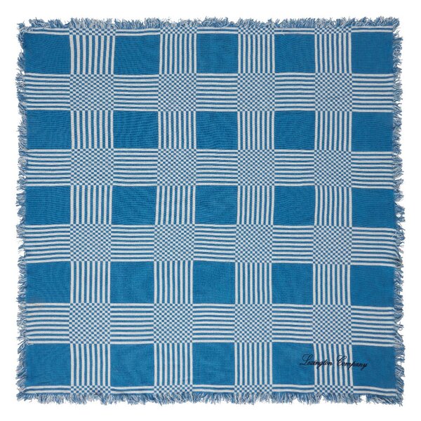 Lexington Checked Recycled Cotton Picnic Blanket 150x150 cm Blue