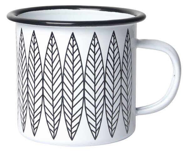 Pluto Design Salix enamel mug White-black