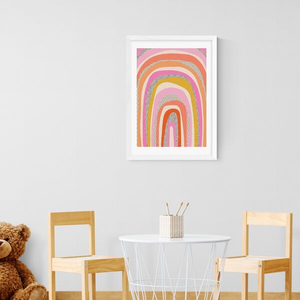 East End Prints Funky Rainbow Arches Print Pink