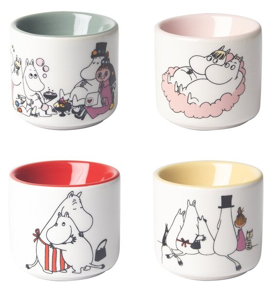 Pluto Design Moomin love egg cup 4 pieces White-multi