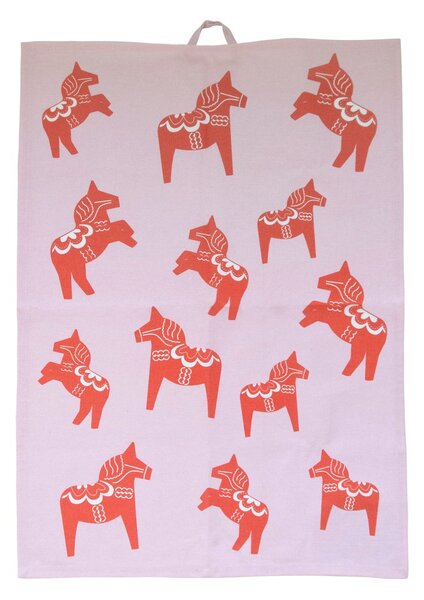 Pluto Design Dalahäst kitchen towel 50x70 cm Pink-red