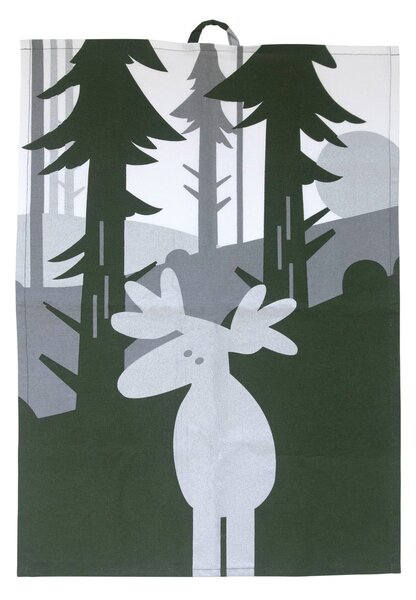 Pluto Design Moose kitchen towel 50x70 cm Green-silver-white