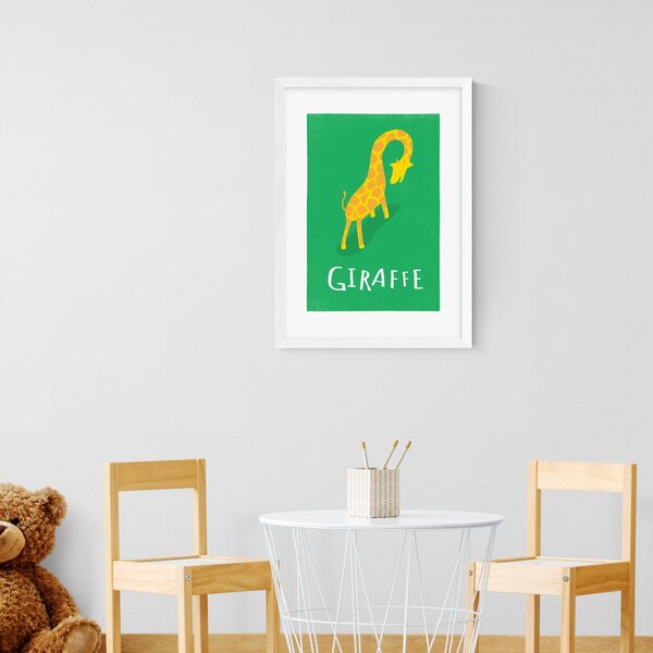 Giraffe Text Print Green