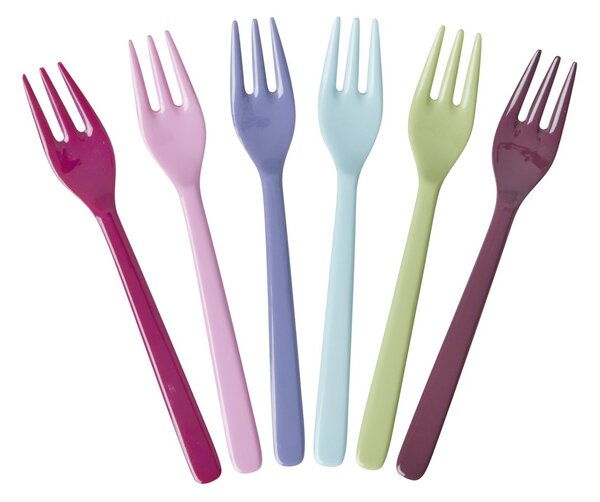 RICE Rice melamine cake fork 6-pack Multi