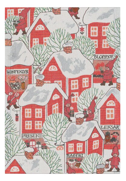 Ekelund Linneväveri Tomtebyn kitchen towel 35x50 cm Red