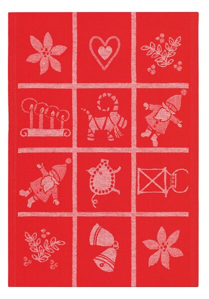 Ekelund Linneväveri Adventruta kitchen towel 35x50 cm Red