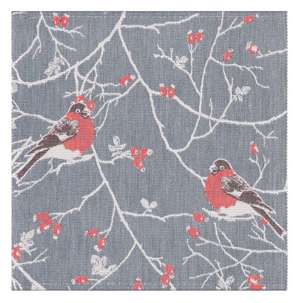 Ekelund Linneväveri Frostkvist napkin 35x35 cm Grey-Red