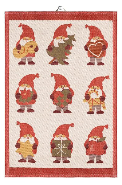 Ekelund Linneväveri Tomtemys kitchen towel 35x50 cm Red