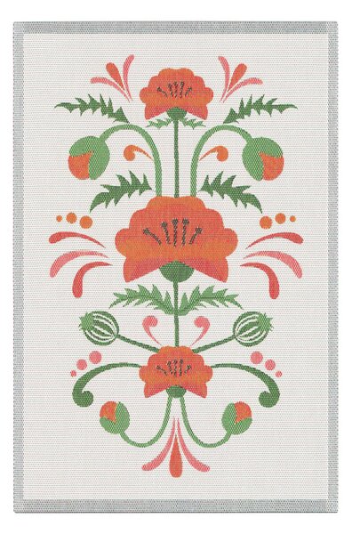 Ekelund Linneväveri Lindas vallmo kitchen towel 40x60 cm Orange-grey