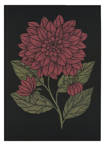 Ekelund Linneväveri Dahlia kitchen towel 48x70 cm Red-black-green