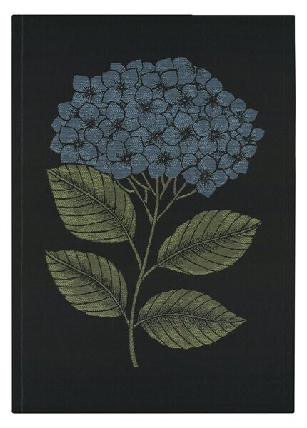 Ekelund Linneväveri Hydrangea kitchen towel 48x70 cm Black-blue