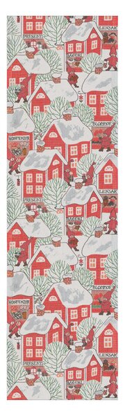 Ekelund Linneväveri Tomtebyn table runner 35x120 cm Red