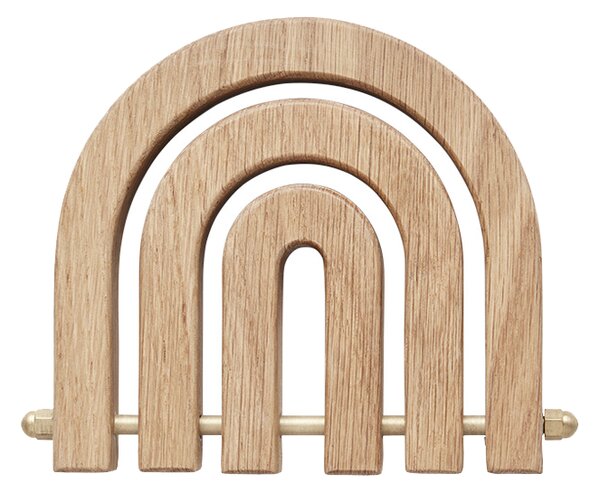 OYOY Rainbow wooden trivet Nature