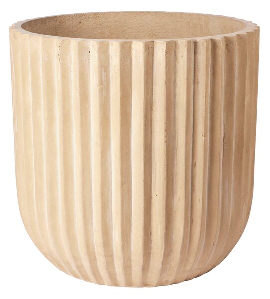 Broste Copenhagen Fiber flower pot Ø50 cm Antique beige