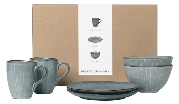 Broste Copenhagen Nordic Sea breakfast set for two 6 pieces