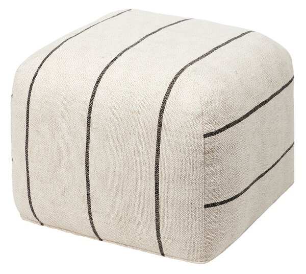 Broste Copenhagen Sigrid pouf 50x50 cm Light beige-black