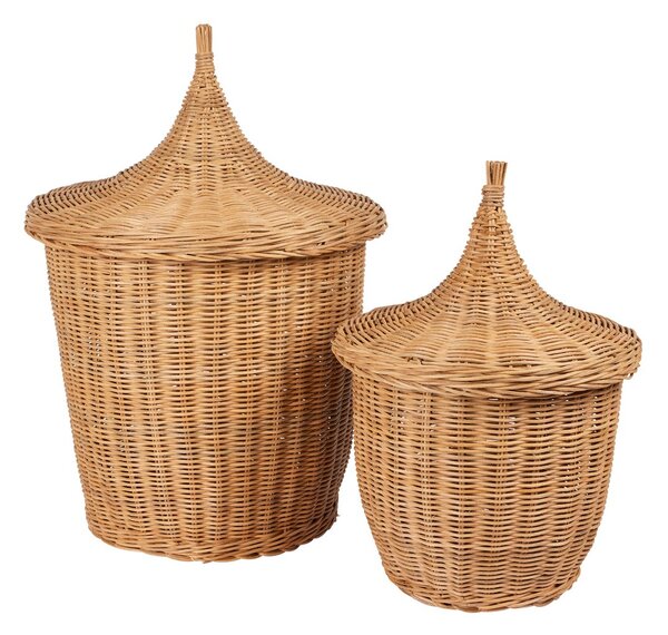 Broste Copenhagen Pallas basket 2 parts Natural brown