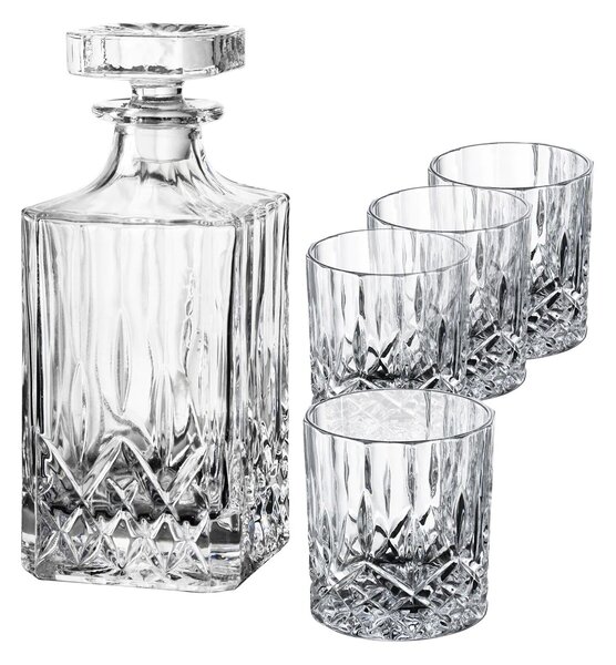 Aida Harvey whiskey set decanter and 4 whiskey glasses Glass