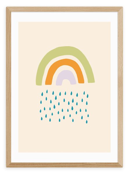 East End Prints Raining Rainbow Print Yellow