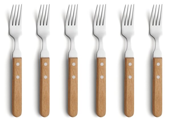 Amefa Pizza grill fork 6-pack Oak