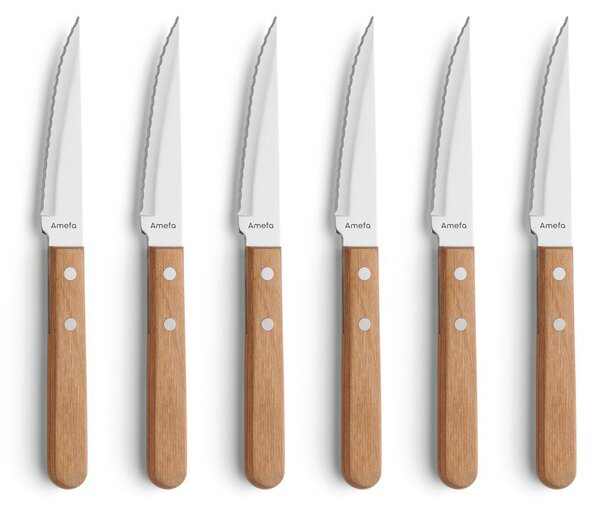 Amefa Pizza grill knife 6-pack Oak