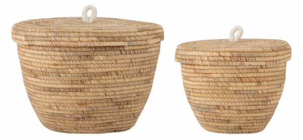 Bloomingville Noi basket with lid 2-pack Brown