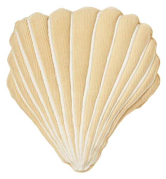 Broste Copenhagen Seashell cotton pillow Yellow