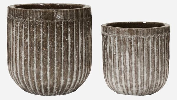 House Doctor Pharaoh pot set of 2 Antique brown