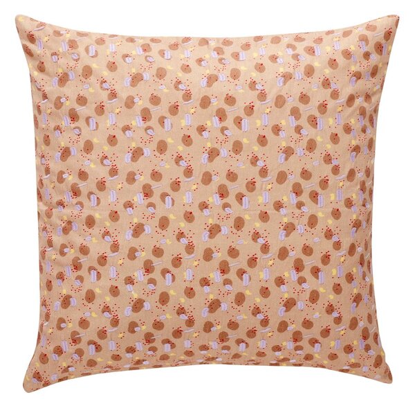 Hübsch Pillow with cotton Filling 50x50 cm Beige-brown-purple