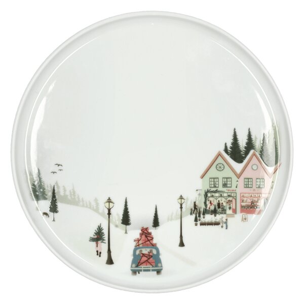 Pillivuyt Plate flat straight edge Winter 20 cm White