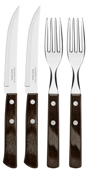 Tramontina Steak cutlery 4 pieces Brown-shiny