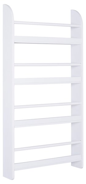 HOMCOM Wood Wall/Standing Magazine Holders Book Rack Shelf 4 Tiers Space Saving Design Water Resist Home Office Decoration Aosom UK