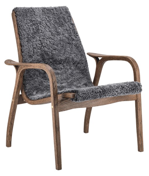 Swedese Laminett armchair oak/sheepskin Special Edition Rubio Monocoat Chocolate-Charcoal