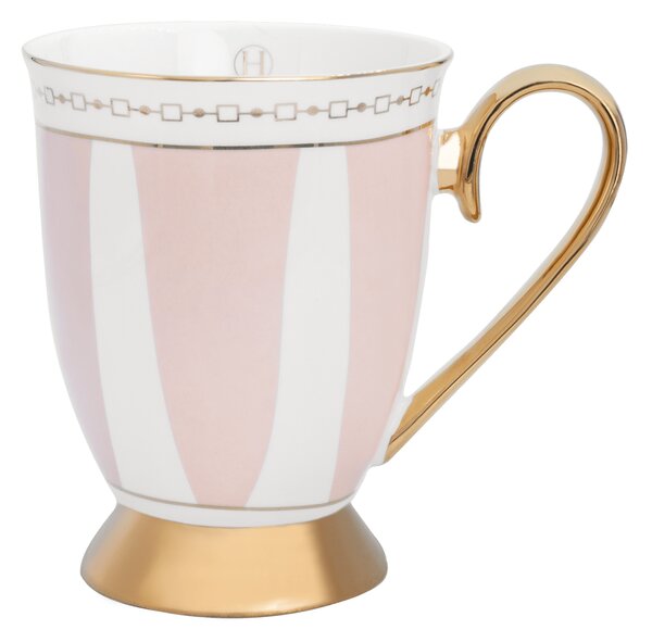 Hilke Collection Strisce Rosa mug 28 cl Pink-white-gold